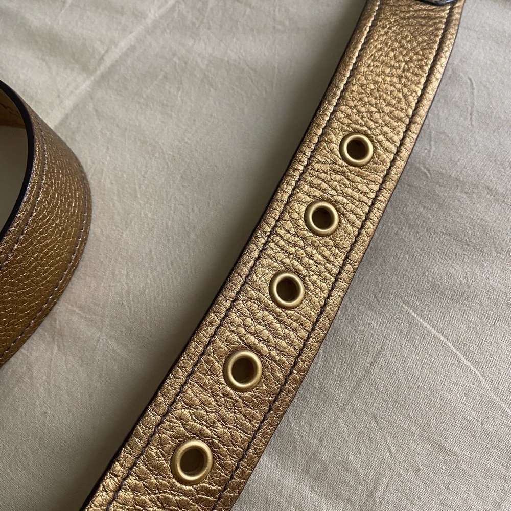 Prada Gold Leather Metallic Belt | Size 32/80 - Picture 11 of 12
